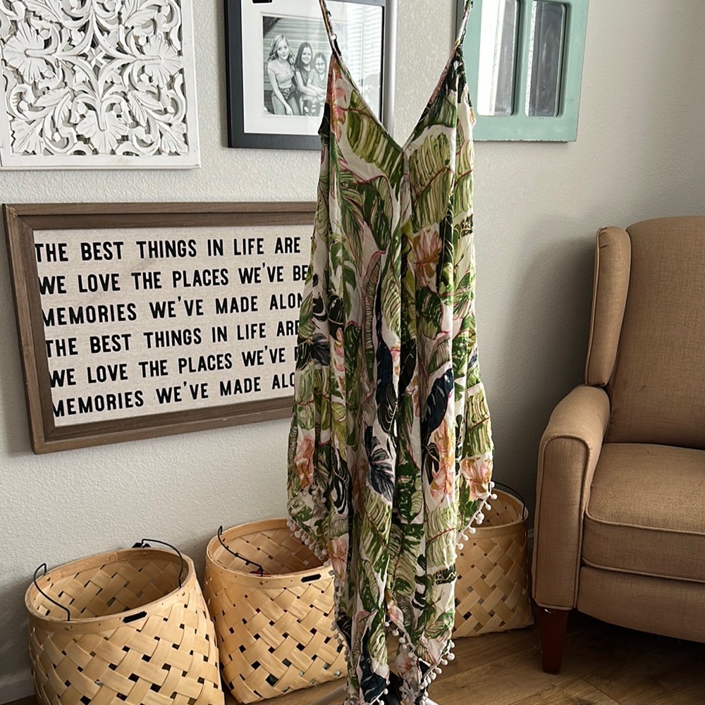Japna Green Floral Swim Coverup